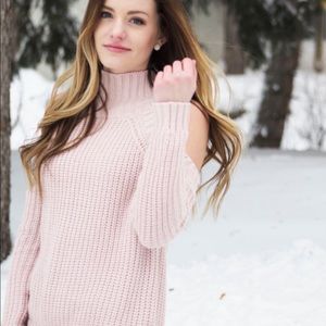 Bohme pink shoulder cut-out sweater